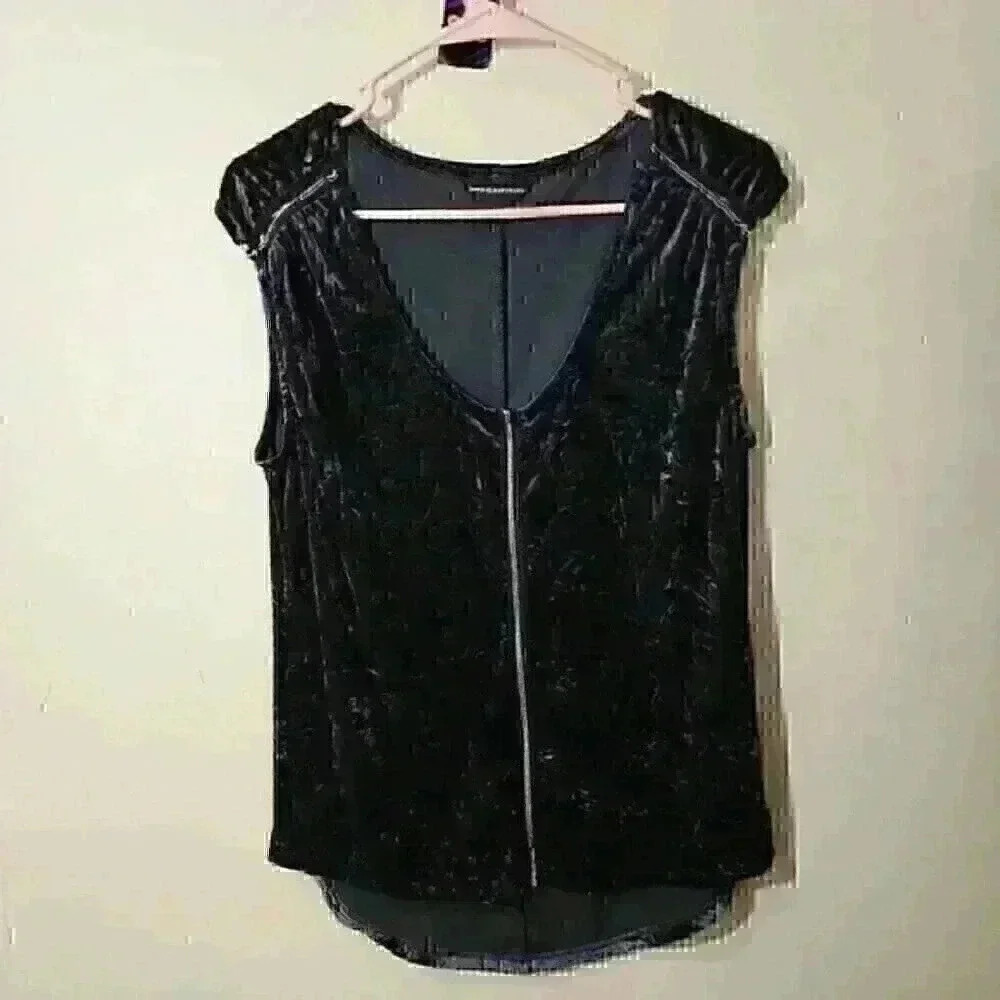 Rock and roll republic crush velvet blouse black purple Size small - Picture 2 of 7